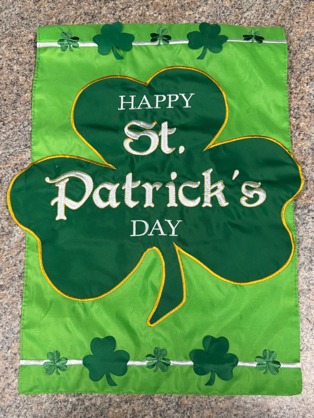 St. Patrick's Day Shamrock Garden Flag